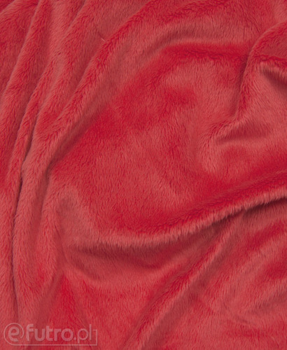 MINKY LEON 54 czerwony,to aksamitna i miękka w dotyku dzianina w typie velboa, z włosem o długości 3 mm