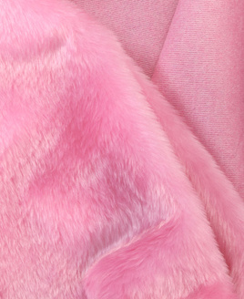 Pink 315964 Long Pile Plush Fabric Pile Length 17 mm