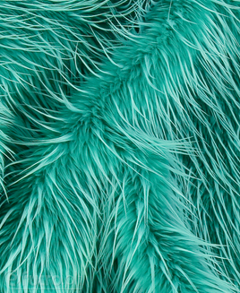Turquoise Faux Fur Fox Long 027 Pile Length 90 mm