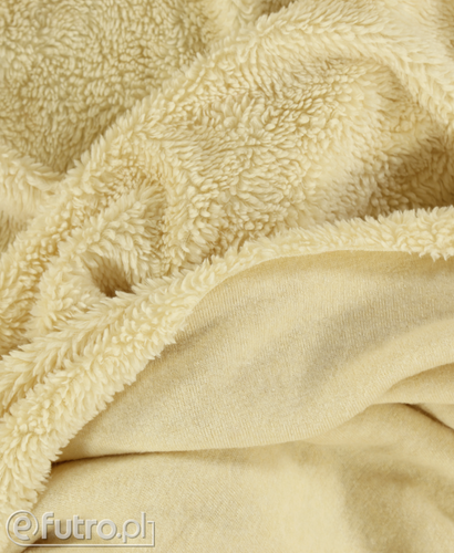 Beige 33569 Lamb Sherpa Faux Fur Fabric Pile Length 8 mm