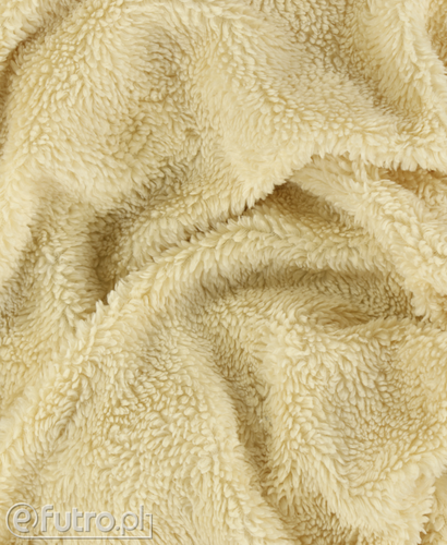 Beige 33569 Lamb Sherpa Faux Fur Fabric Pile Length 8 mm