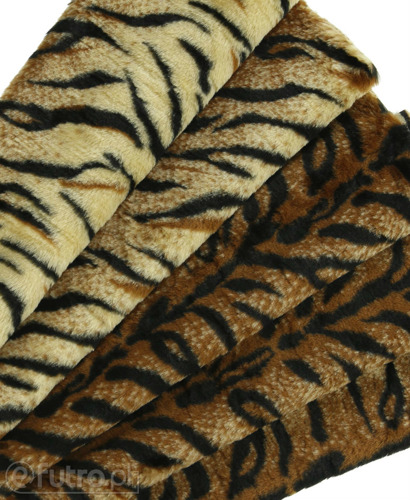 Brown 335T/100 Plush Fabric Tiger 11 mm