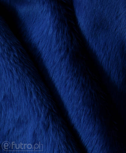 Dark Blue 3753 Long Pile Plush Fabric Pile Length 17 mm 