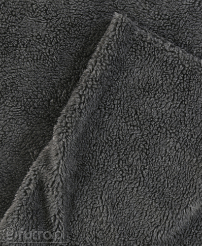 Dark Grey 315836 Lamb Sherpa Faux Fur Fabric Pile Length 8 mm