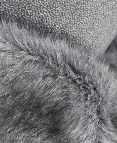 FOX PREMIUM GREY P-9, incredibly fluffy faux fur with hair length up to 60 mm