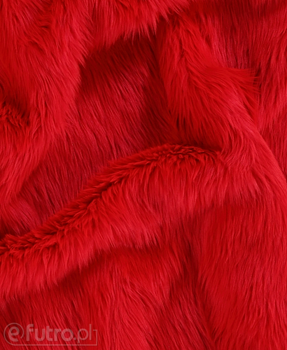 Red 17F Shaggy Faux Fur Pile Length 40 mm