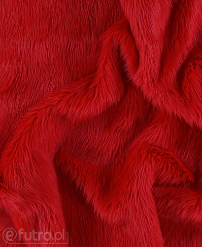 Red 17F Shaggy Faux Fur Pile Length 40 mm