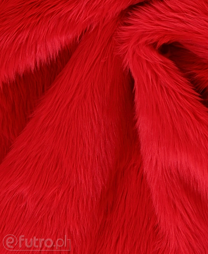 Red 17F Shaggy Faux Fur Pile Length 40 mm