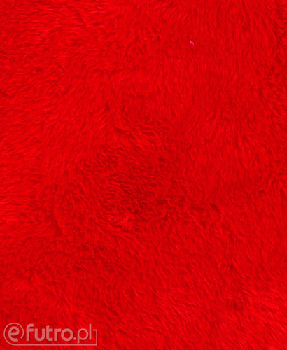 Red 33539 Long Pile Plush Fabric Pile Length 17 mm