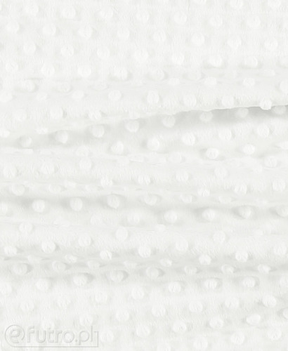 White 015/1 Minky Dots with 3D dots pattern