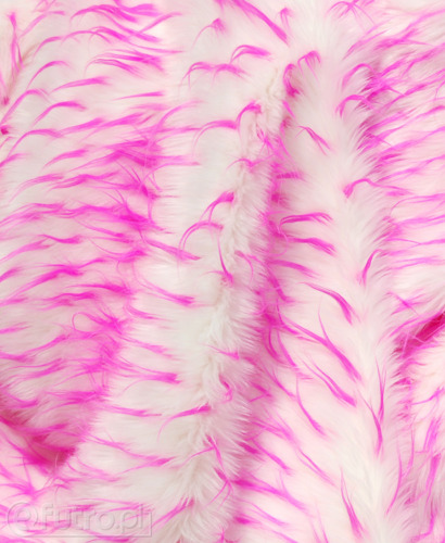 White Pink 538-5/A Spiked Shaggy Faux Fur 80 mm