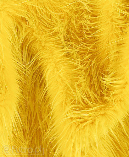 Yellow Faux Fur Fox Long 025 Pile Length 90 mm