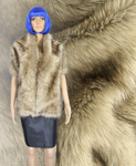 Beige 1047 Fox Faux Fur 60 mm