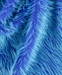 Cornflower Blue Faux Fur Fox Long 026 Pile Length 90 mm