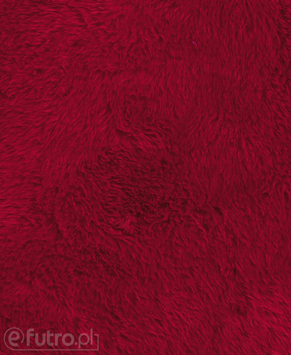 Red 31514 Long Pile Plush Fabric Pile Length 17 mm 