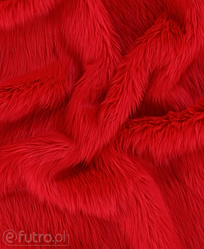 Red 17F Shaggy Faux Fur Pile Length 40 mm