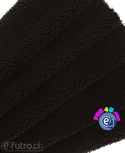 Black Teddy Sherpa Wool Faux Fur Fabric 3354 -SII, piece 90cm x 150cm for sale as a whole