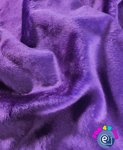 Purple 3458 Long Pile Plush Fabric Pile Length 17 mm