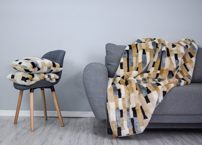 Decorative faux fur bedspread EGYPTIAN BEAUTY