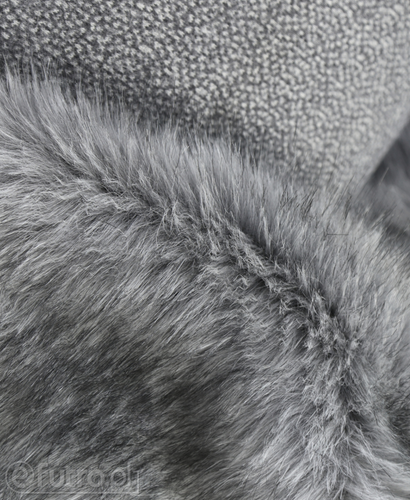 Grey P-9 Fox Premium Faux Fur 60 mm