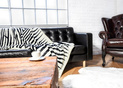 Decorative faux fur bedspread ZEBRA