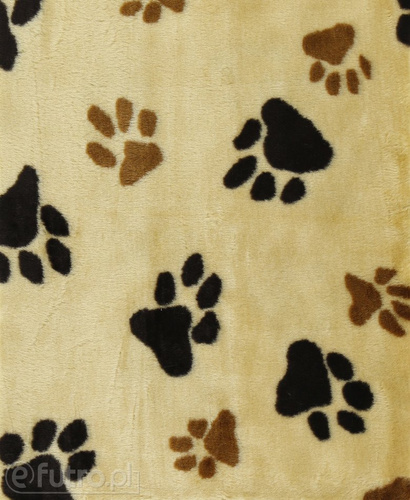 Beige 335193/3 Plush Fabric Large Paws 9 mm