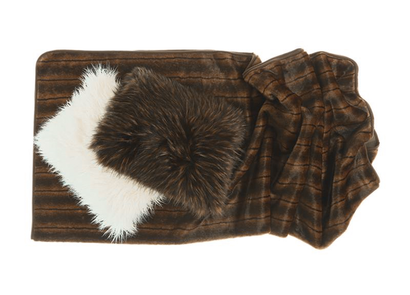 Decorative faux fur bedspread ROMANTIC BRUNETTE