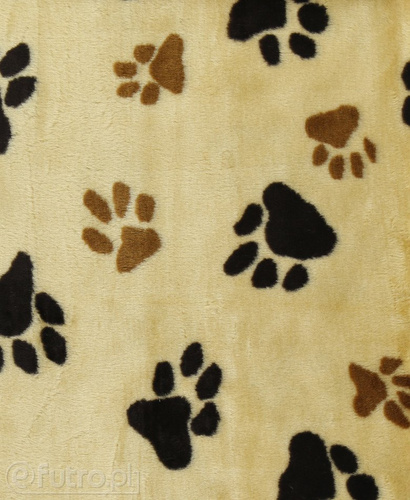 Beige 335193/3 Plush Fabric Large Paws 9 mm