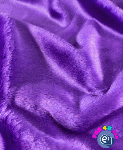 Purple 3458 Long Pile Plush Fabric Pile Length 17 mm