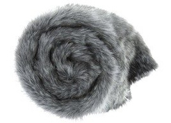 Decorative faux fur bedspread GRANDE PINI grey
