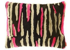 Decorative faux fur pillow NIGHT WAVES