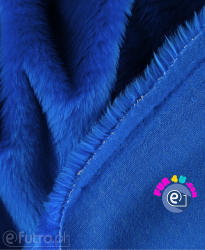 Cornflower Blue 315273 - SII Long Pile Plush Fabric, piece measuring 80 cm x 150 cm for sale as a whole