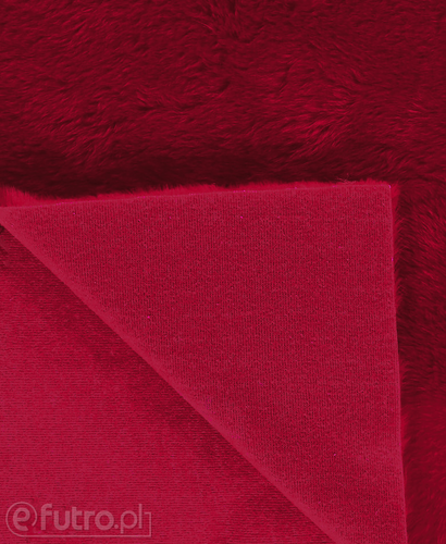 Red 31514 Long Pile Plush Fabric Pile Length 17 mm 