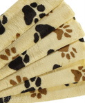 Beige 335193/3 Plush Fabric Large Paws 9 mm