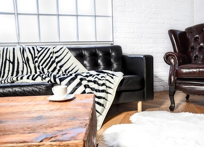 Decorative faux fur bedspread ZEBRA