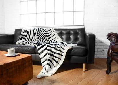 Decorative faux fur bedspread ZEBRA