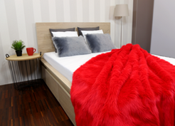 Decorative faux fur bedspread FIRE JAZZ
