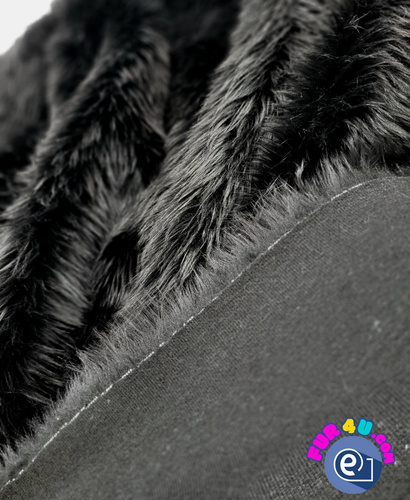 black 040 Shaggy Faux Fur Pile Length 40 mm 