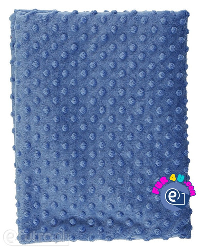 Blue 015/8 Minky Leon with 3D dots pattern