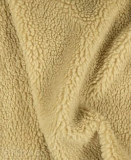 Beige 37593 Teddy Sherpa Faux Fur Fabric Pile Length 8 mm