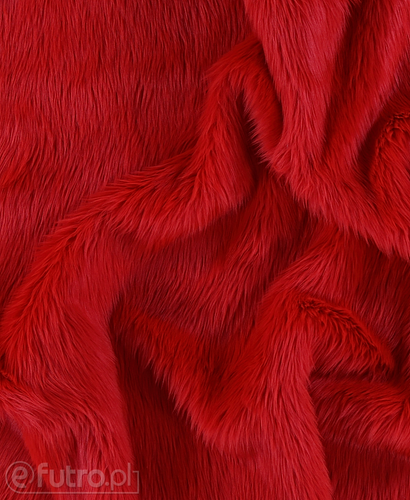 Red 17F Shaggy Faux Fur Pile Length 40 mm