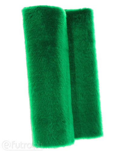 Green 3958 Long Pile Plush Fabric Pile Length 17 mm