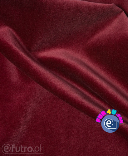 Burgundy 12410 - SII Velvet Fabric, piece 58 cm x 145 cm for sale as a whole