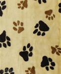 Beige 335193/3 Plush Fabric Large Paws 9 mm