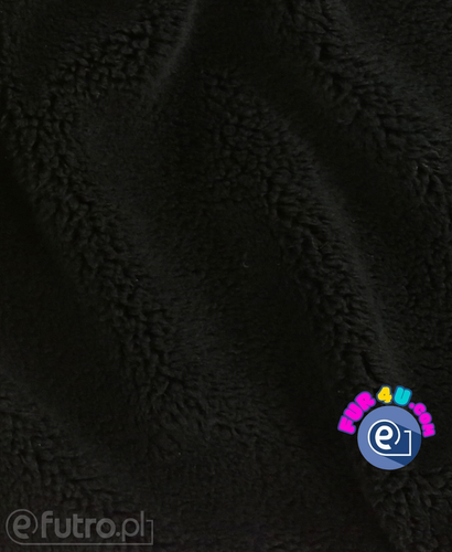 Black Teddy Sherpa Wool Faux Fur Fabric 3354 -SII, piece 90cm x 150cm for sale as a whole