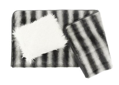 Decorative faux fur bedspread ROYAL CHINCHILLA