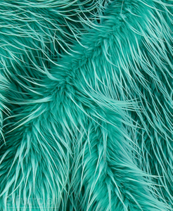 Turquoise Faux Fur Fox Long 027 Pile Length 90 mm