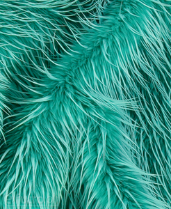 Turquoise Shaggy Raccoon Faux Fur Fox Long 027 Pile Length 90 mm