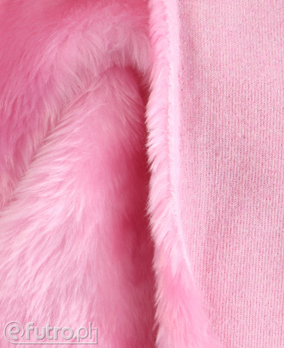 Pink 315964 Long Pile Plush Fabric Pile Length 17 mm