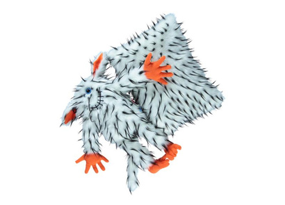 Stuffed fur toy, mascot JO-JO white 